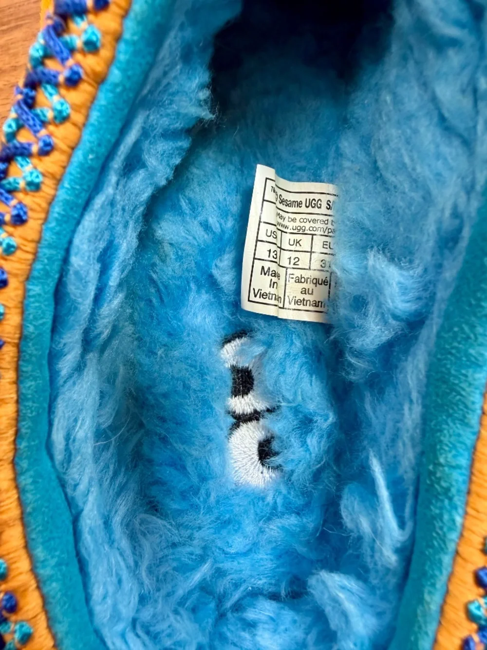 🔥 RARE UGG x Sesame Street Cookie Monster Tasman II Slippers Kids Size 13